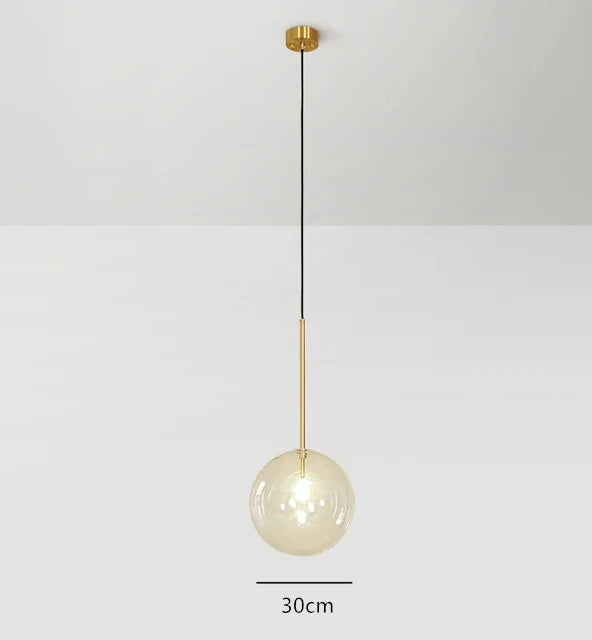 Suspension boule verre design nordique moderne décoratif loft LED