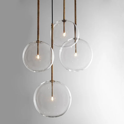 Suspension boule verre design nordique moderne décoratif loft LED