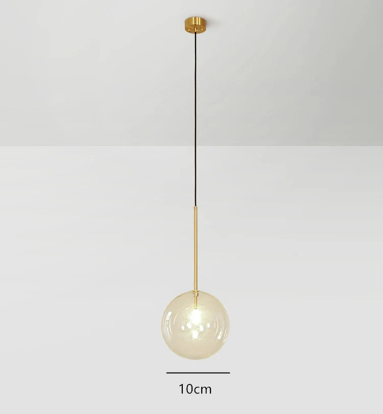 Suspension boule verre design nordique moderne décoratif loft LED